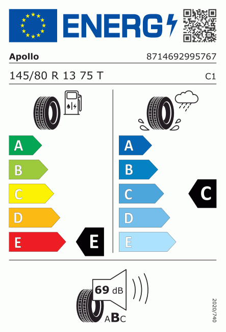 Etiqueta europea 2073087 Apollo 145/80 R13