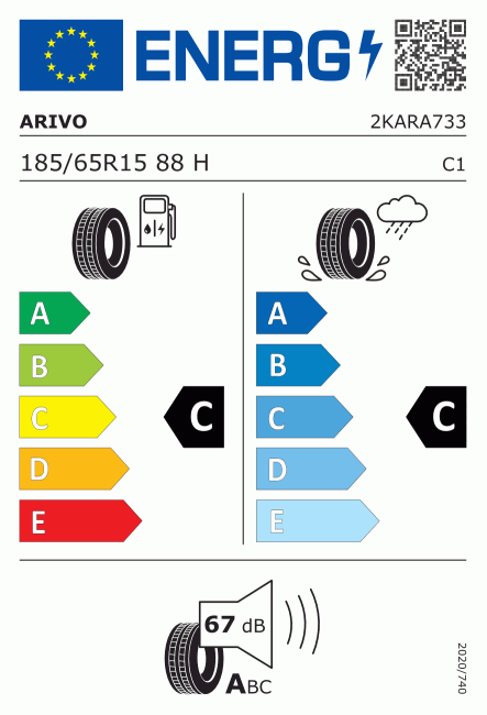 Etiqueta europea 2632162 ARIVO 185/65 R15