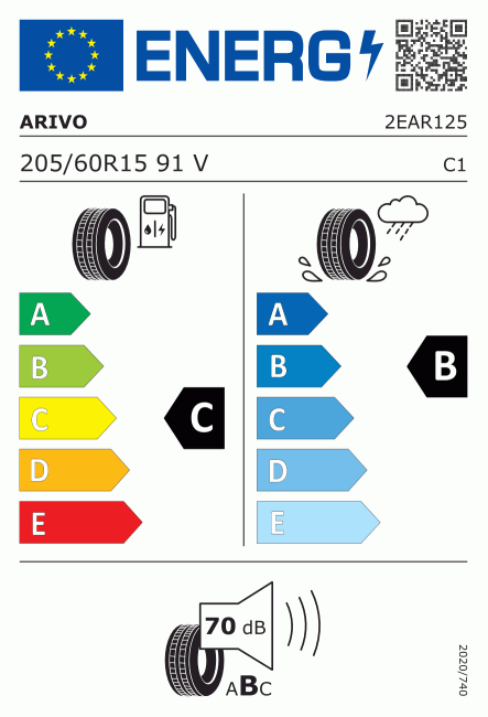 Etiqueta europea 542365 ARIVO 205/60 R15