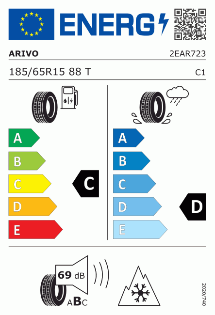Etiqueta europea 647848 ARIVO 185/65 R15