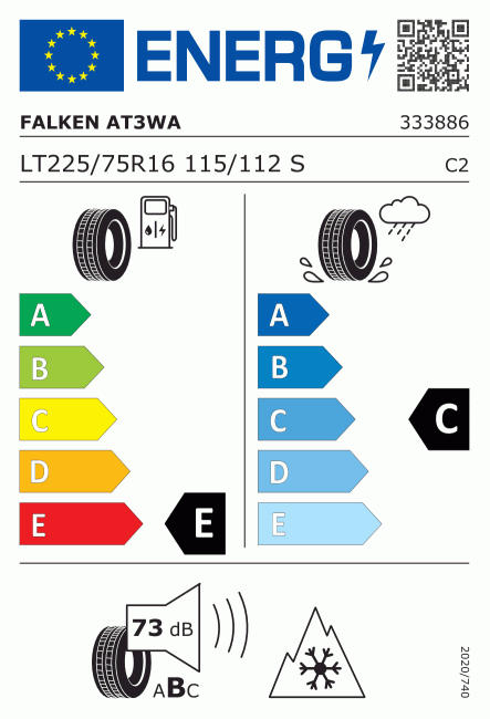 Etiqueta europea 579397 Falken 225/75 R16
