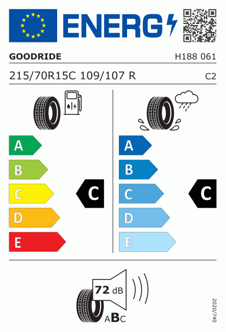 Etiqueta europea 453845 Goodride 215/70 R15