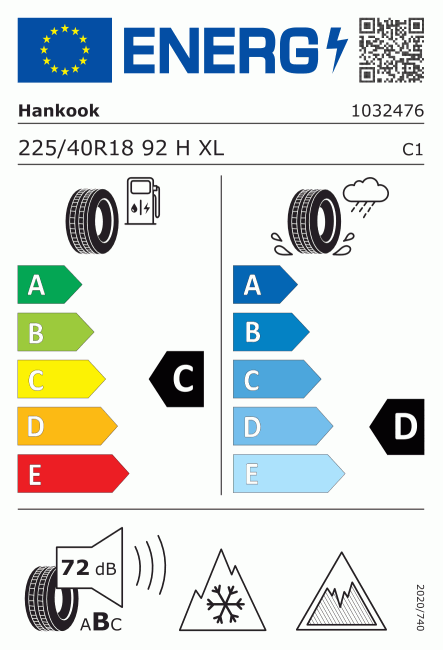 Etiqueta europea 2044172 Hankook 225/40 R18
