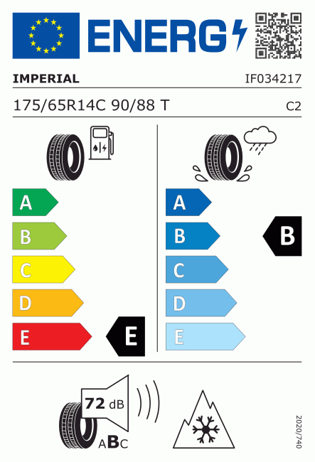 Etiqueta europea 696038 Imperial 175/65 R14