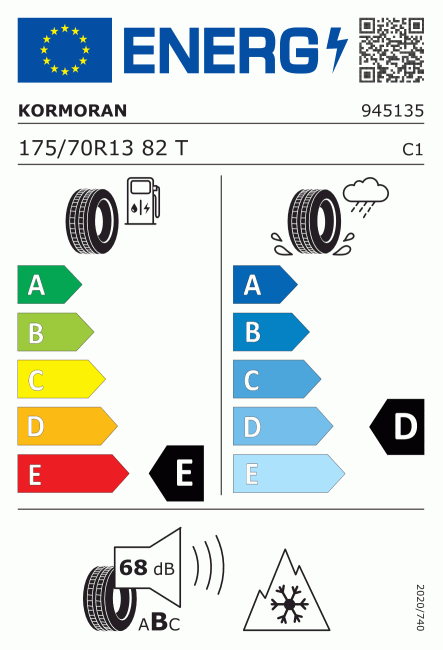 Etiqueta europea 412901 Kormoran 175/70 R13