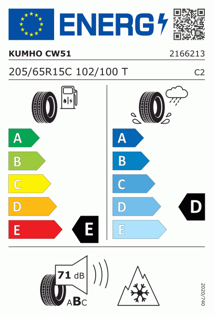 Etiqueta europea 451483 Kumho 205/65 R15