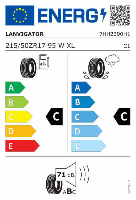 Etiqueta europea 1367670 LANVIGATOR 215/50 R17