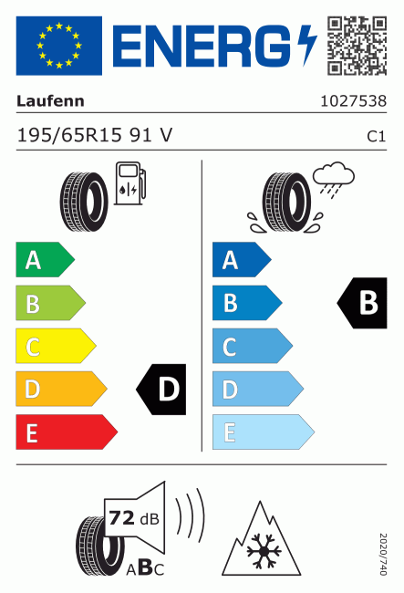 Etiqueta europea 470911 Laufenn 195/65 R15