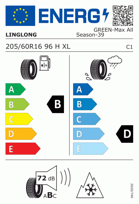 Etiqueta europea 427668 Linglong 205/60 R16