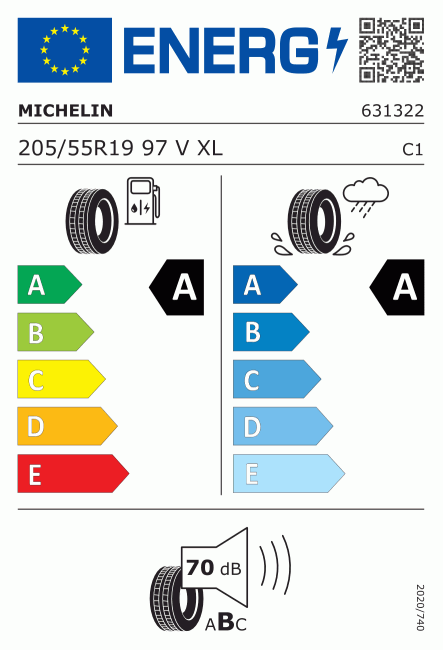 Etiqueta europea 1104261 Michelin 205/55 R19