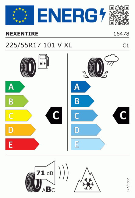 Etiqueta europea 430471 Nexen 225/55 R17
