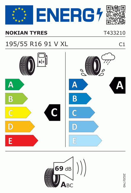 Etiqueta europea 1776462 Nokian 195/55 R16
