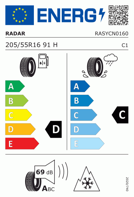 Etiqueta europea 593942 RADAR 205/55 R16