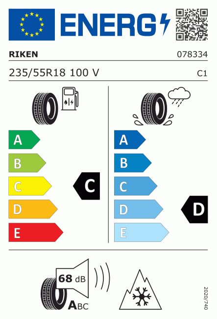 Etiqueta europea 408609 Riken 235/55 R18