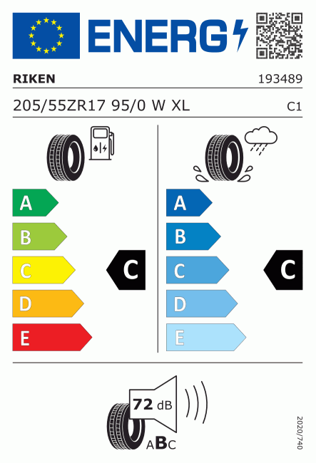 Etiqueta europea 409216 Riken 205/55 R17