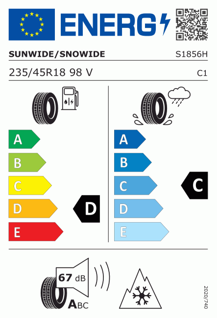 Etiqueta europea 627923 Sunwide 235/45 R18