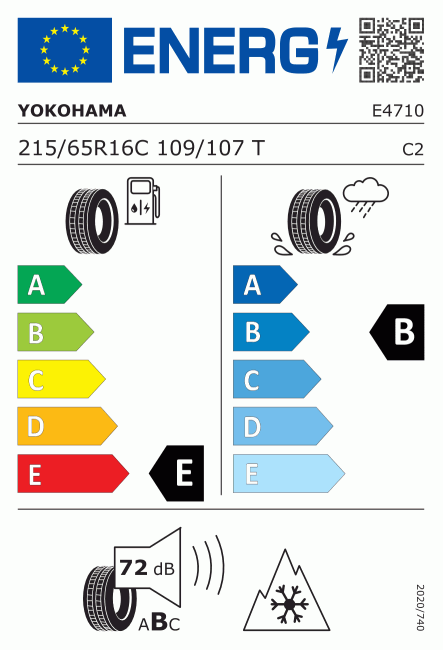 Etiqueta europea 638823 Yokohama 215/65 R16