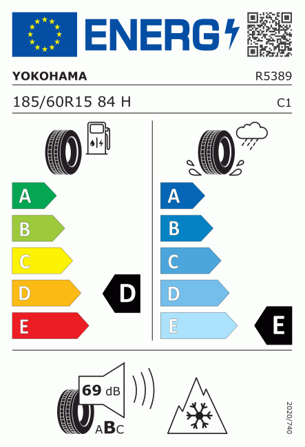 Etiqueta europea 638896 Yokohama 185/60 R15